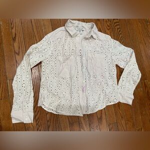 Rachel Zoe Cream Eyelet Blouse